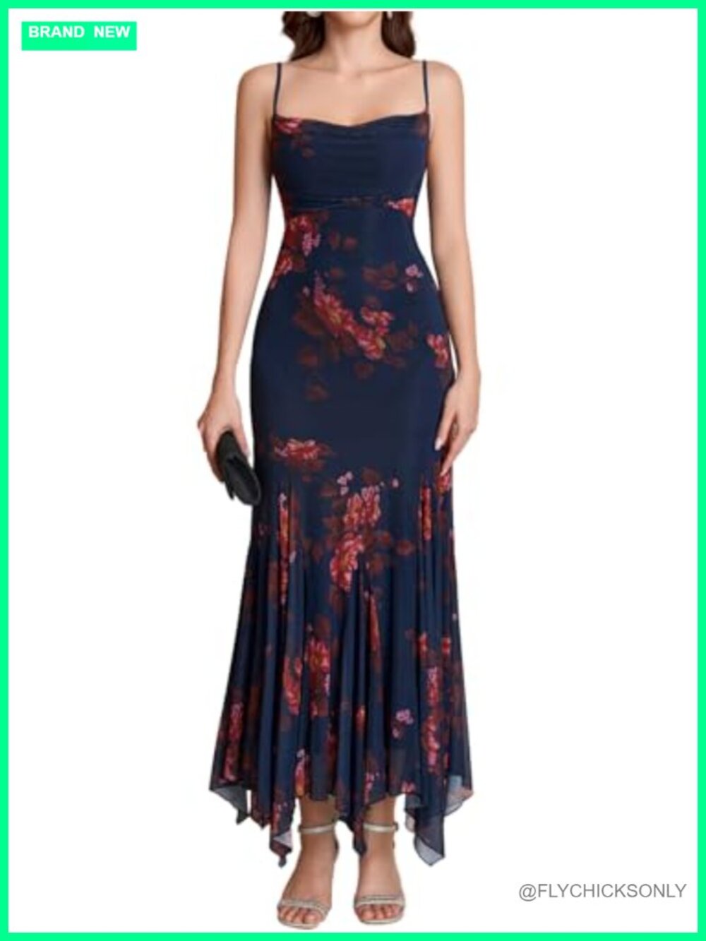 Floral Maxi Dress for Women Wedding Guest Bodycon Long Formal